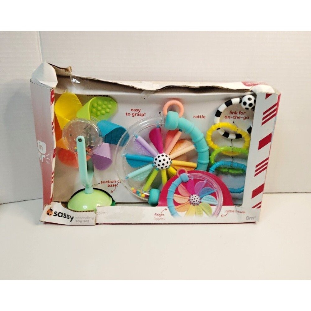 Sassy Cascading Colors Toy Set Rattle Set, Multicolor, 0m+ (0-6 M damaged box